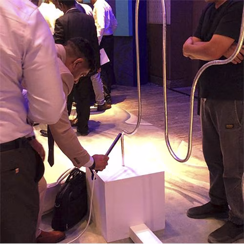 Giant Buzz Wire rental in Dubai with custom branding and wire shape for corporate events, brand activations, and carnival games in the UAE