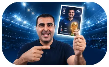 AI Trading Cards Photo Booth activation, printing custom personalized collectible cards for guests at a corporate event in Dubai