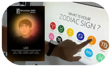 Cosmic aura photo booth in Dubai with glowing colors, zodiac-based effects, and instant sharing — perfect for events, weddings, and astrology lovers.